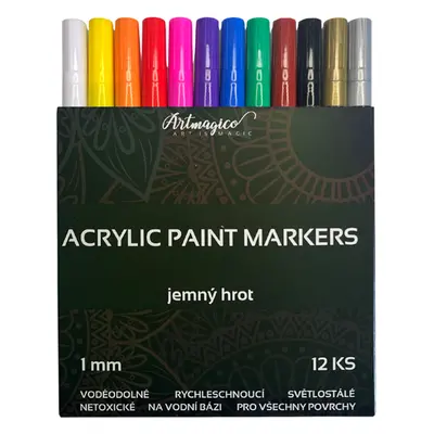 Artmagico akrylový popisovač s jemným hrotem (1 mm) 12 ks | 80067