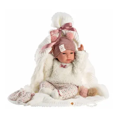 Llorens 63576 NEW BORN - realistická panenka miminko s celovinylovým tělem - 35 cm