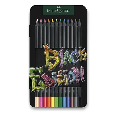 Pastelky Faber-Castell Black Edition v plechové krabičce - 12 barev