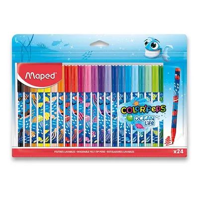 Dětské fixy MAPED Color'Peps Ocean Life Decorated - 24 barev