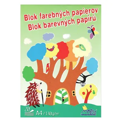 Blok barevných papírů A4 130 g - 20 listů