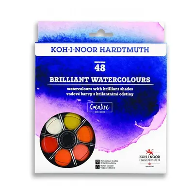 Koh-i-noor brilantní vodové barvy (anilinky) 48 barev, 22,5 mm