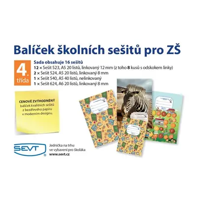 Balíček školních sešitů pro 4. třídu ZŠ