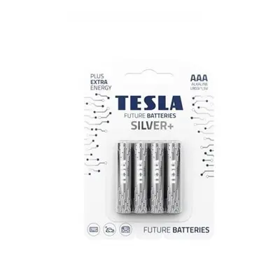 Alkalická tužková baterie AAA Tesla SILVER+ 4 ks, blistr