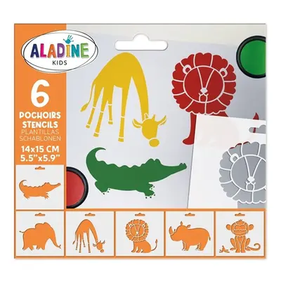 Šablony Aladine, 14 x15 cm, 6 ks - Zoo