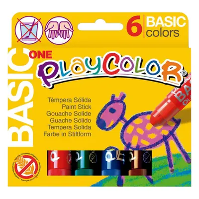 Playcolor - tuhé temperové barvy 6 kusů