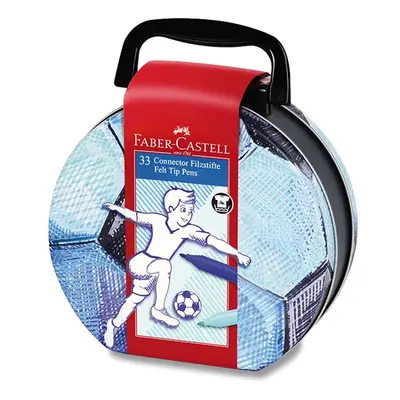 Dětské fixy Faber-Castell Connector - fotbal, 33 ks