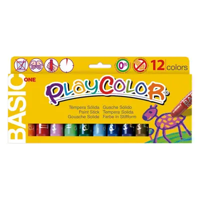 Playcolor - tuhé temperové barvy 12 kusů