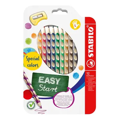 STABILO EASYcolors L Pastelky pro leváky - sada 12 speciálních barev s ořezávátkem