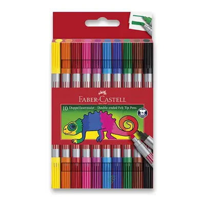 Dětské oboustranné fixy Faber-Castell - 10 barev