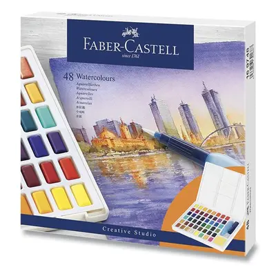 Akvarelové barvy Faber-Castell s paletou, 48 ks