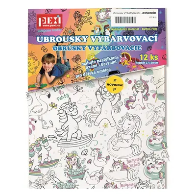 Ubrousky VYBARVOVACÍ - JEDNOROŽCI (12 ks)