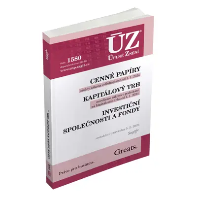 ÚZ 1580 / Cenné papíry, Kapitálový trh, Investiční společnosti a fondy, Komoditní burzy