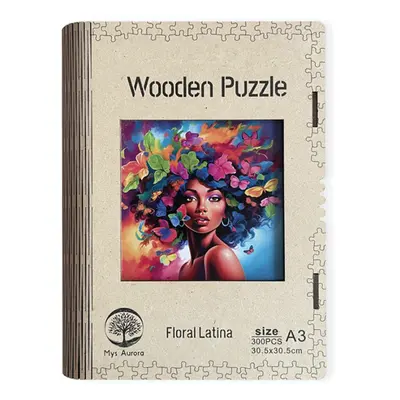 Dřevěné puzzle WOODEN květinová dívka - 300 dílků