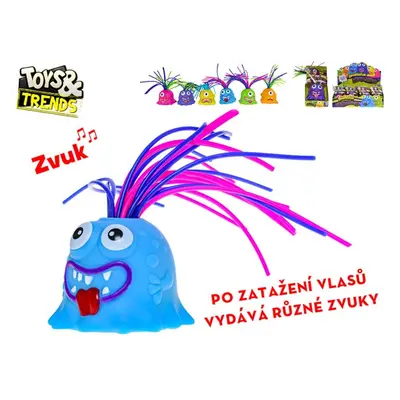 Toys&Trends Brainboooom příšerka 6 cm na baterie dlouhé vlasy se zvukem, mix barev