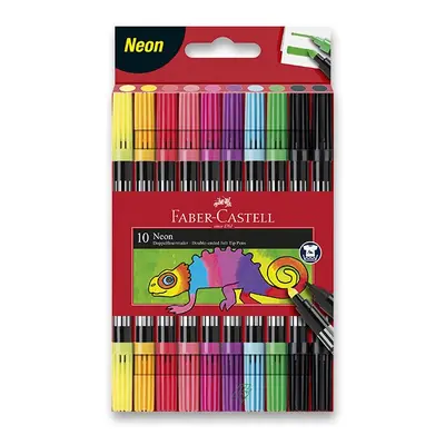 Dětské oboustranné fixy Faber-Castell Neon - 10 barev