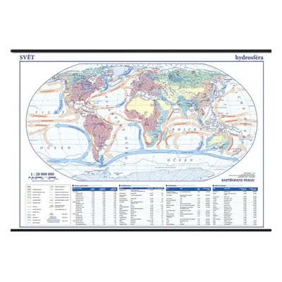 Svět – hydrosféra – školní nástěnná mapa - neuveden