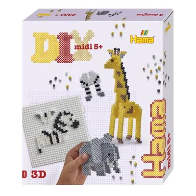 HAMA zažehlovací korálky MIDI - sada 3D Safari