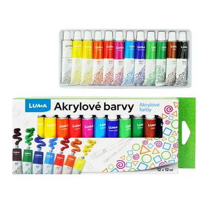 Barvy akrylové LUMA 12 barev 12 ml