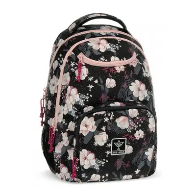 Studentský batoh Ars Una - Flowery Black AU6