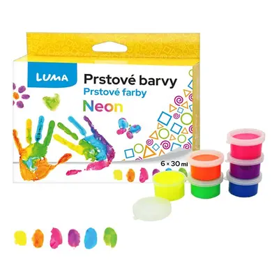 Barvy prstové neon LUMA 6 barev 30 ml