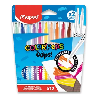 Dětské fixy Maped Color'Peps Oops - sada 12 barev + 2 zmizíky