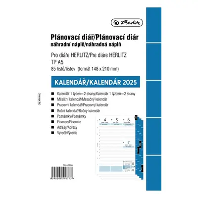 Herlitz Náplň do diáře 2025, A5, týdenní, 85 listů