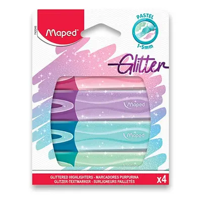 Zvýrazňovač MAPED Fluo Peps Classic Glitter - sada 4 barev