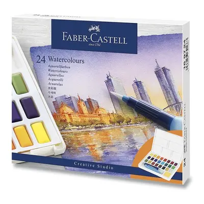 Akvarelové barvy Faber-Castell s paletou, 24 ks