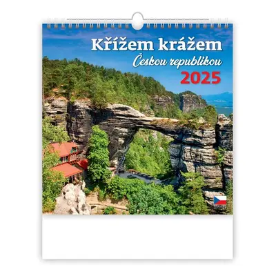 Kalendář nástěnný 2025 - Křížem krážem Českou republikou