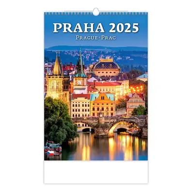 Kalendář nástěnný 2025 - Praha/Prague/Prag