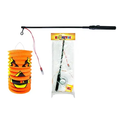 Lampion HALLOWEEN se svítící hůlkou 15 cm