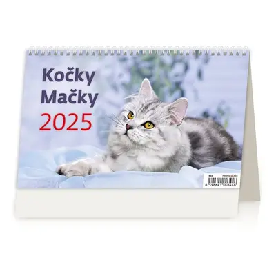 Kalendář stolní 2025 - Kočky/Mačky