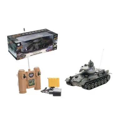 Tank RC 33 cm T-34/ 85 na baterie + dobíjecí pack 27MHz se zvukem a světlem