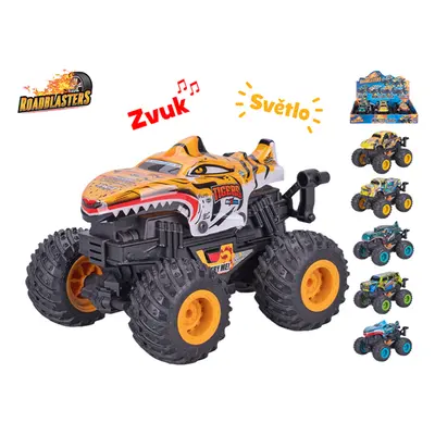 Roadblaster monster truck 12 cm na baterie na setrvačník se světlem a zvukem, mix druhů