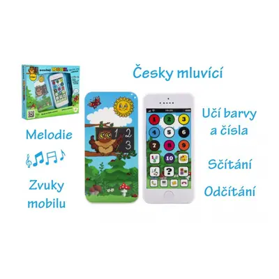 Naučný mobilní telefon s krytem Moudrá sova na baterie a se zvukem