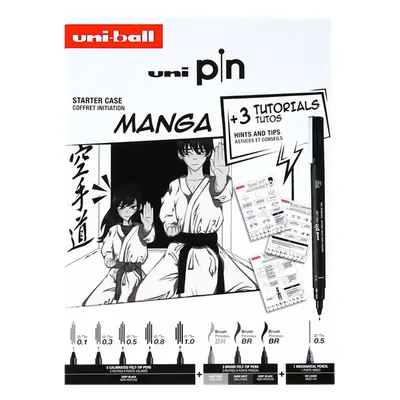 PIN sada Manga - dárkový box - 8 linerů + SHALAKU mikrotužka