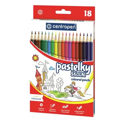 Centropen Školní pastelky - sada 18 barev