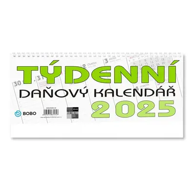 BOBO Kalendář stolní 2025 daňový, týdenní, sloupcový