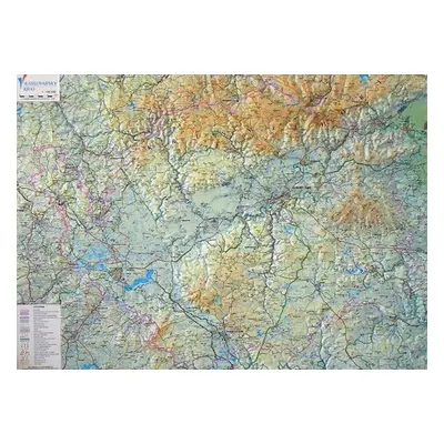 Kraj - Karlovarský - reliéfní nástěnná mapa - 1: 100 000