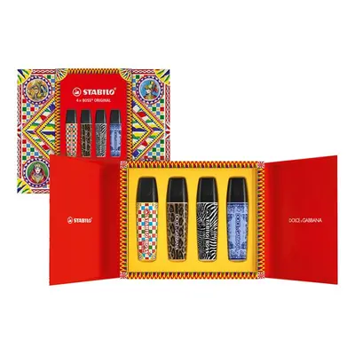 Zvýrazňovač STABILO BOSS ORIGINAL x Dolce&Gabbana Premium box - sada 4 barev