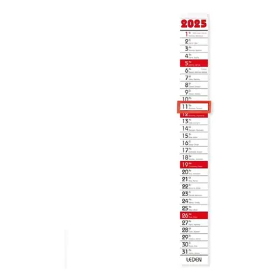 BOBO Kalendář nástěnný 2025 vázanka úzká