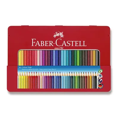 Pastelky Faber-Castell Grip 2001 - plechová krabička, 36 barev