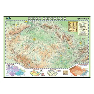 Česká republika - fyzická mapa XL (100x70 cm)