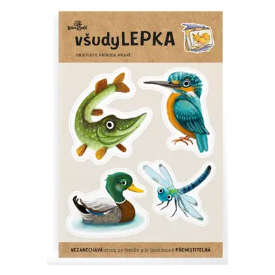 VšudyLEPKA vel. 1 - štika, ledňáček, vážka