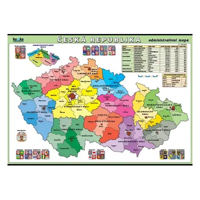 Česká republika - administrativní mapa XL (100x70 cm)