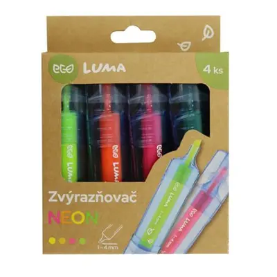 Zvýrazňovače ECO LUMA neon - sada 4 barev