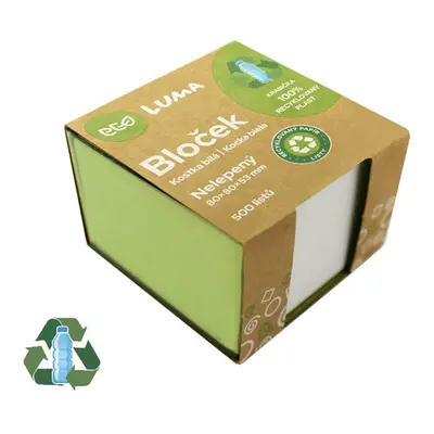 Bloček kostka ECO LUMA bílá nelepená 80 × 80 × 53 mm