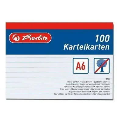 Herlitz Karty do kartotéky A6, linkované - 100 ks