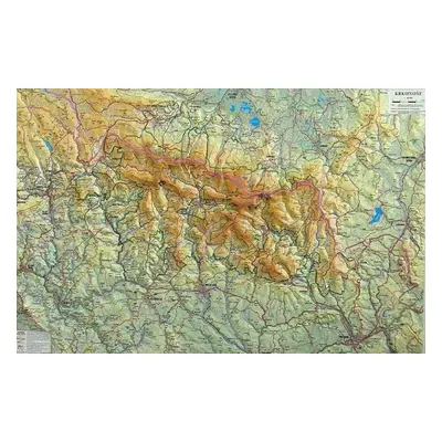 Krkonoše - reliéfní nástěnná mapa - 1:66 666